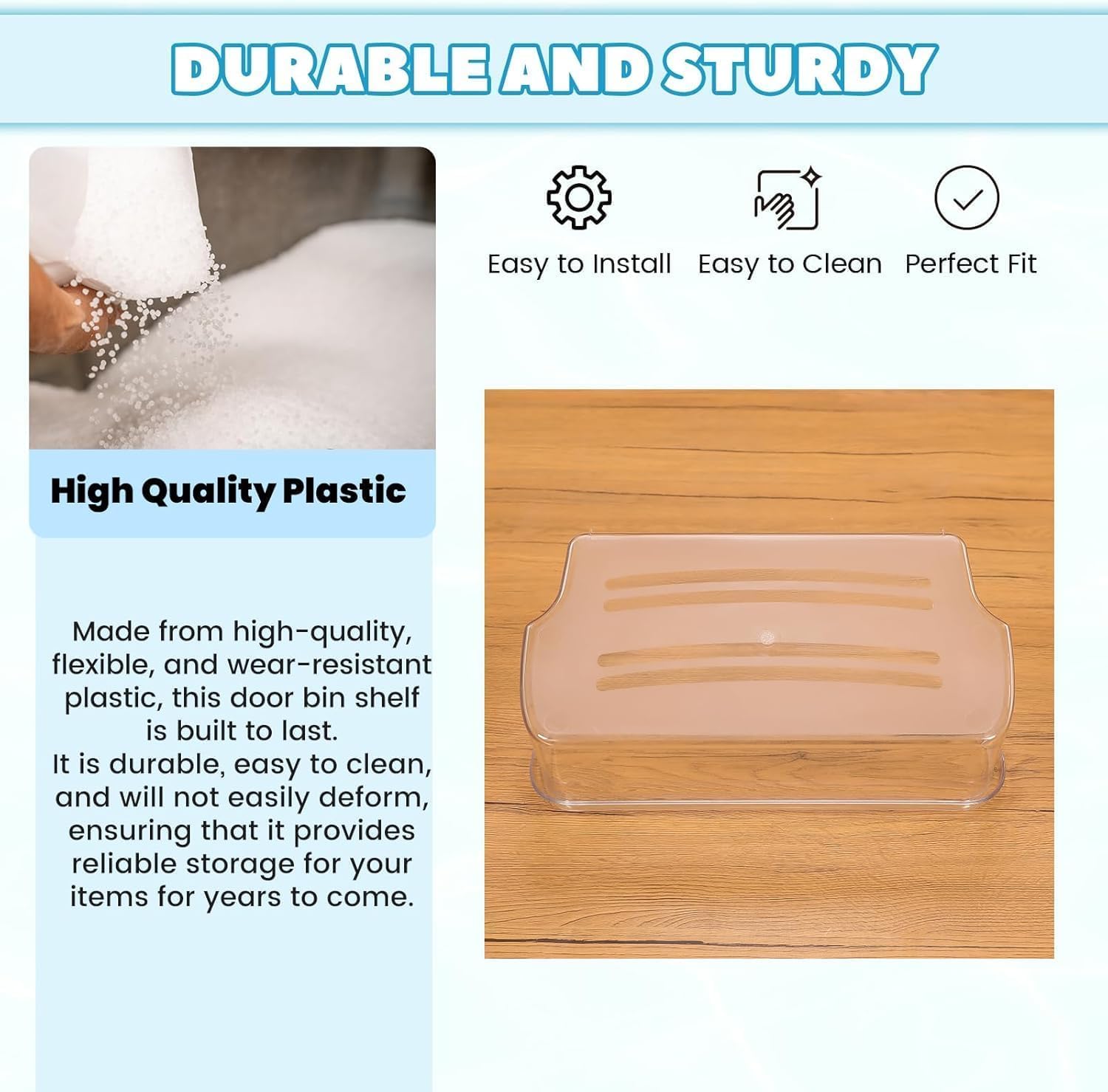 Kojem 240324502 AP2549806 PS429767 Replacement Refrigerator Door Bin Shelf Compatible with Frigidaire Kenmore Electrolux Refrigerator Replacement for 844402 AP429767-1 PC Clear