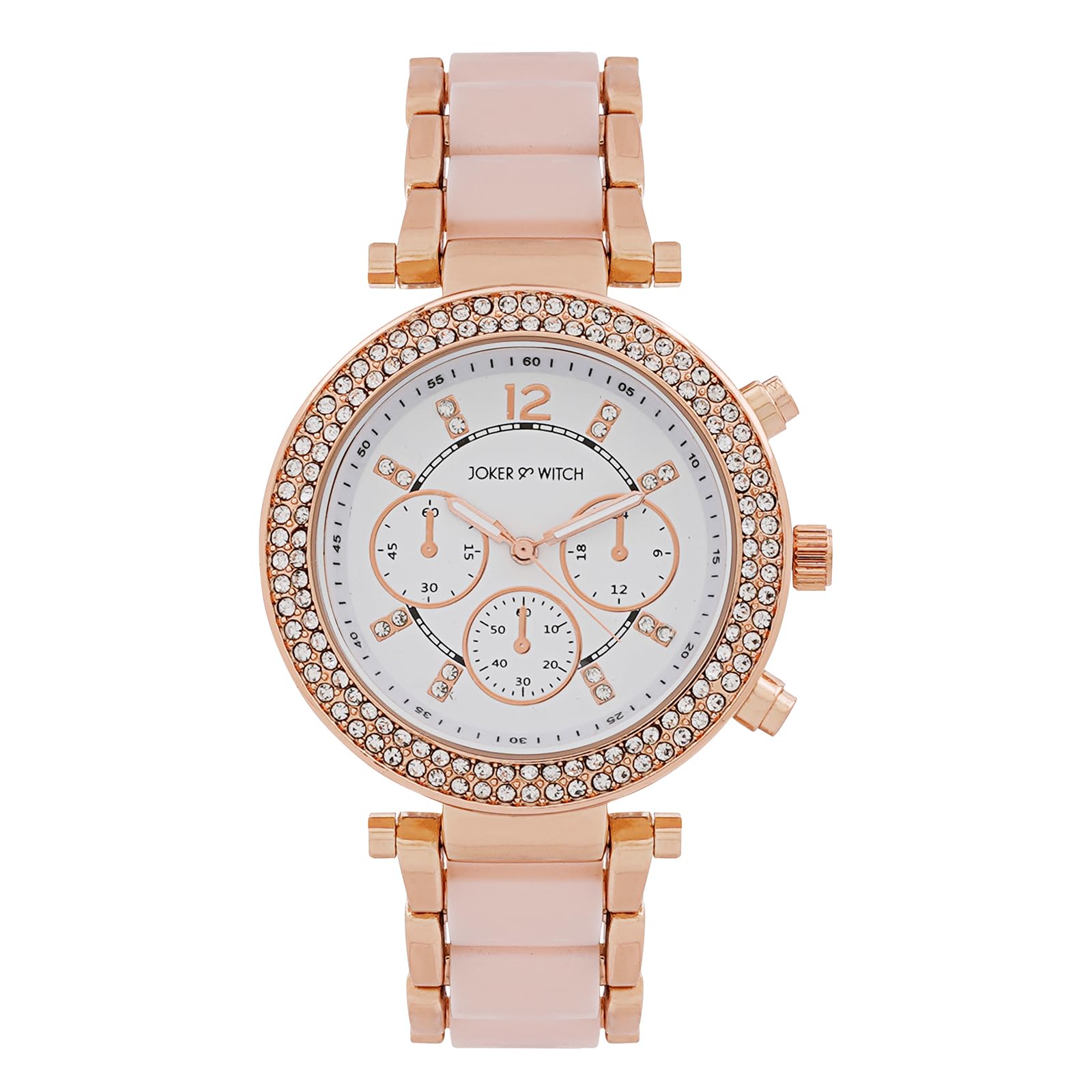 40mm White Dial 18mm Pink Metal Alloy Strap Watch for Women-image-27