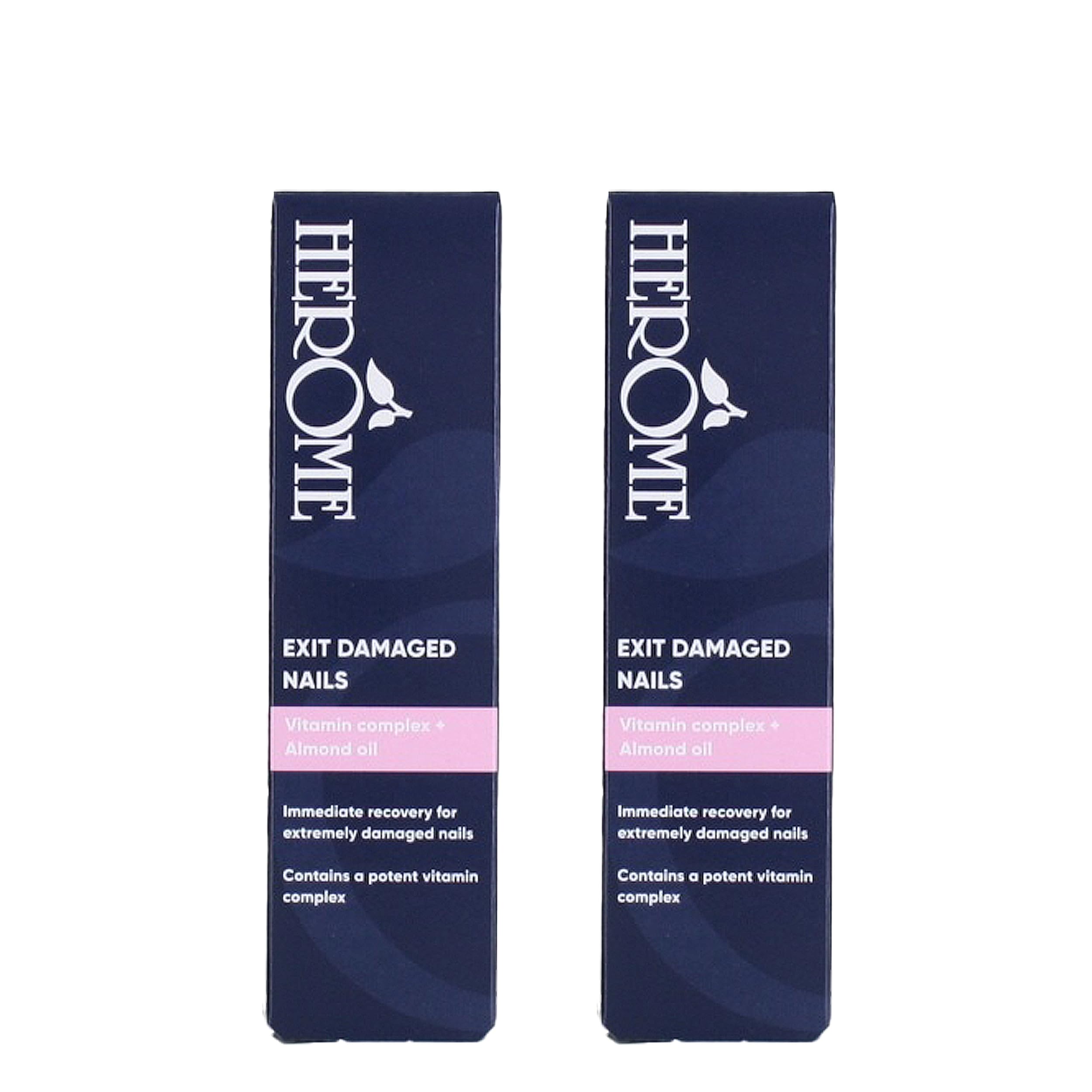 Herome 2-Pack Ende Extrem Beschädigte Nägelol Mandelöl - Repair & Protect- Nagelpflege - Repariert nach Kunstnägeln – besonders Gut in Kombination mit Nagelhärter (Exit Damaged Nails) - 2 * 7ml