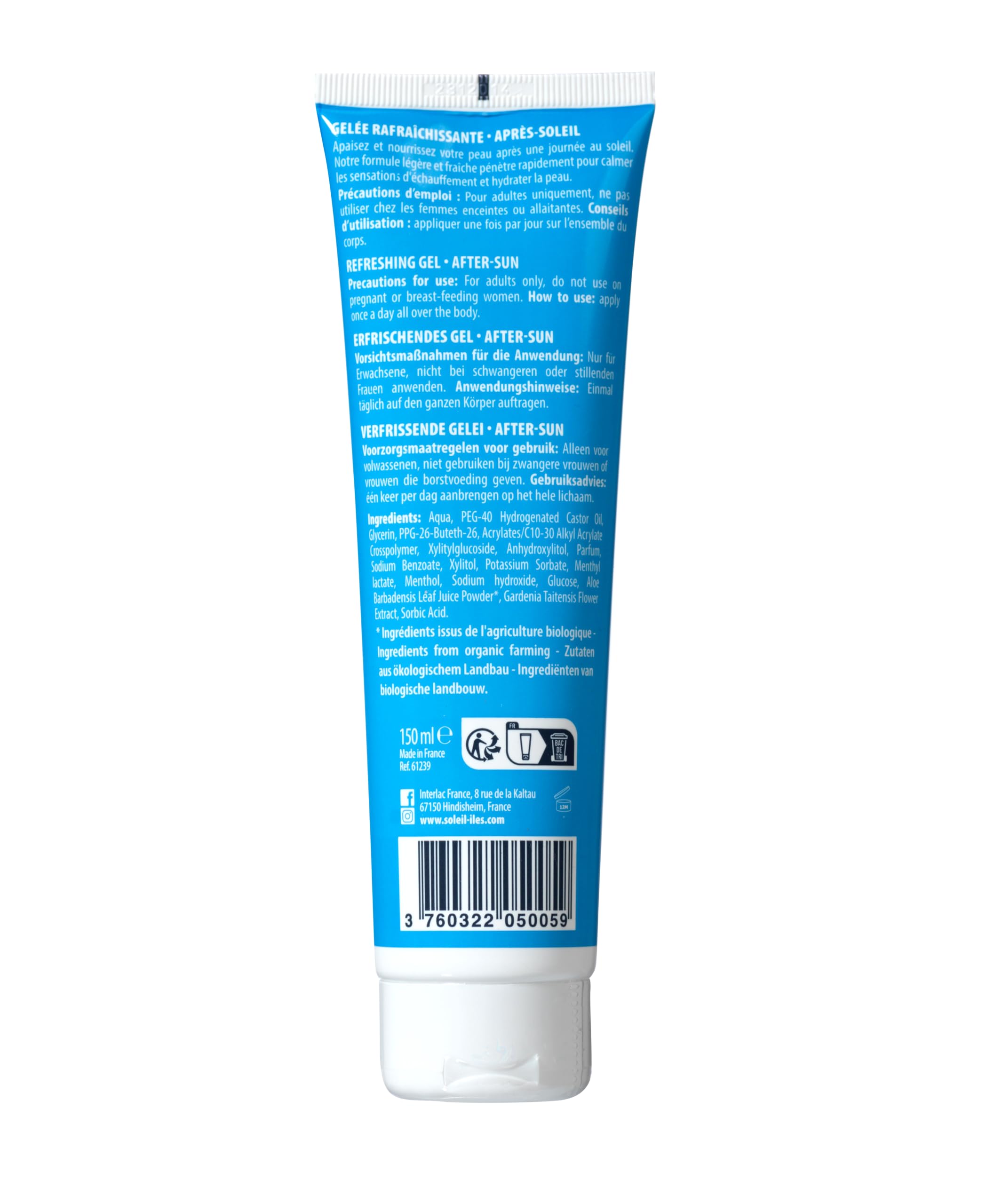 Soleil des Îles | Gelée rafraîchissante - Après Soleil - Parfum Tropical - Fabriqué en France