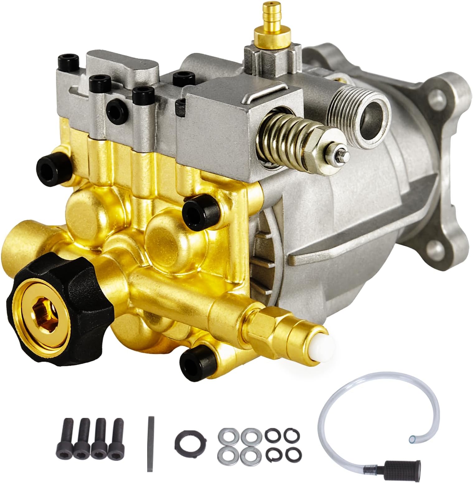 SurmountWay 3/4" Shaft Horizontal Pressure Washer Pump, 3400 PSI,2.6 GPM Brass Power Washer Pump Replacement for Honda, Simpson, Ryobi,Craftsman and more