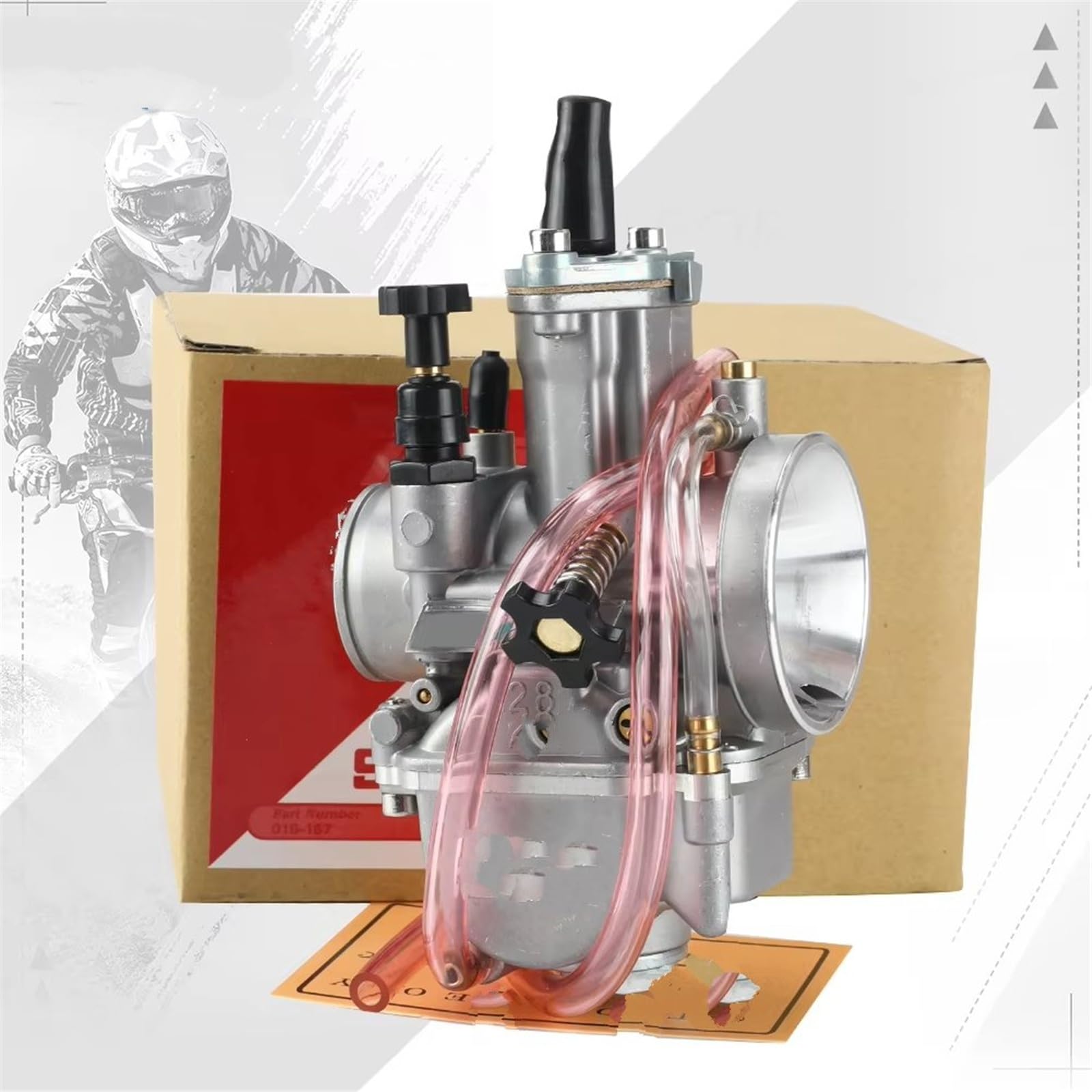 Carburateurs pour Moto Carburateur Universel Motocross pour PWK 24 26 28 30 32 34mm avec Jet Puissant pour 2T 4T pour ATV Quad Go Kart Buggy 75-250cc Carburettor(Manual 28mm)
