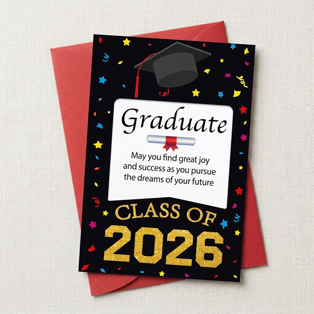D24TIME Graduation Cards Class of 2026 for Him Her - Happy Graduation Gift for Son Daughter, College High School Seniors Graduates