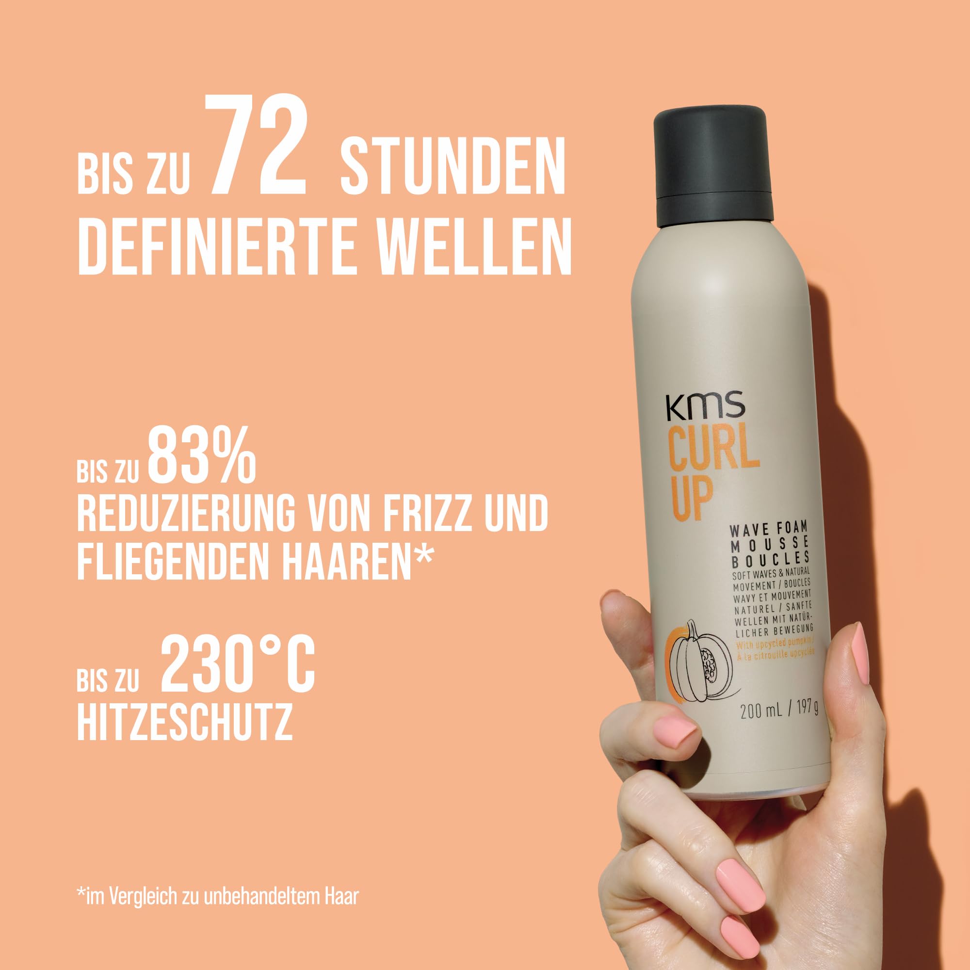 KMS CurlUp Wave Foam – Lockenschaum für flexible Wellen & Locken, Volumen & natürliche Definition – 200 ml