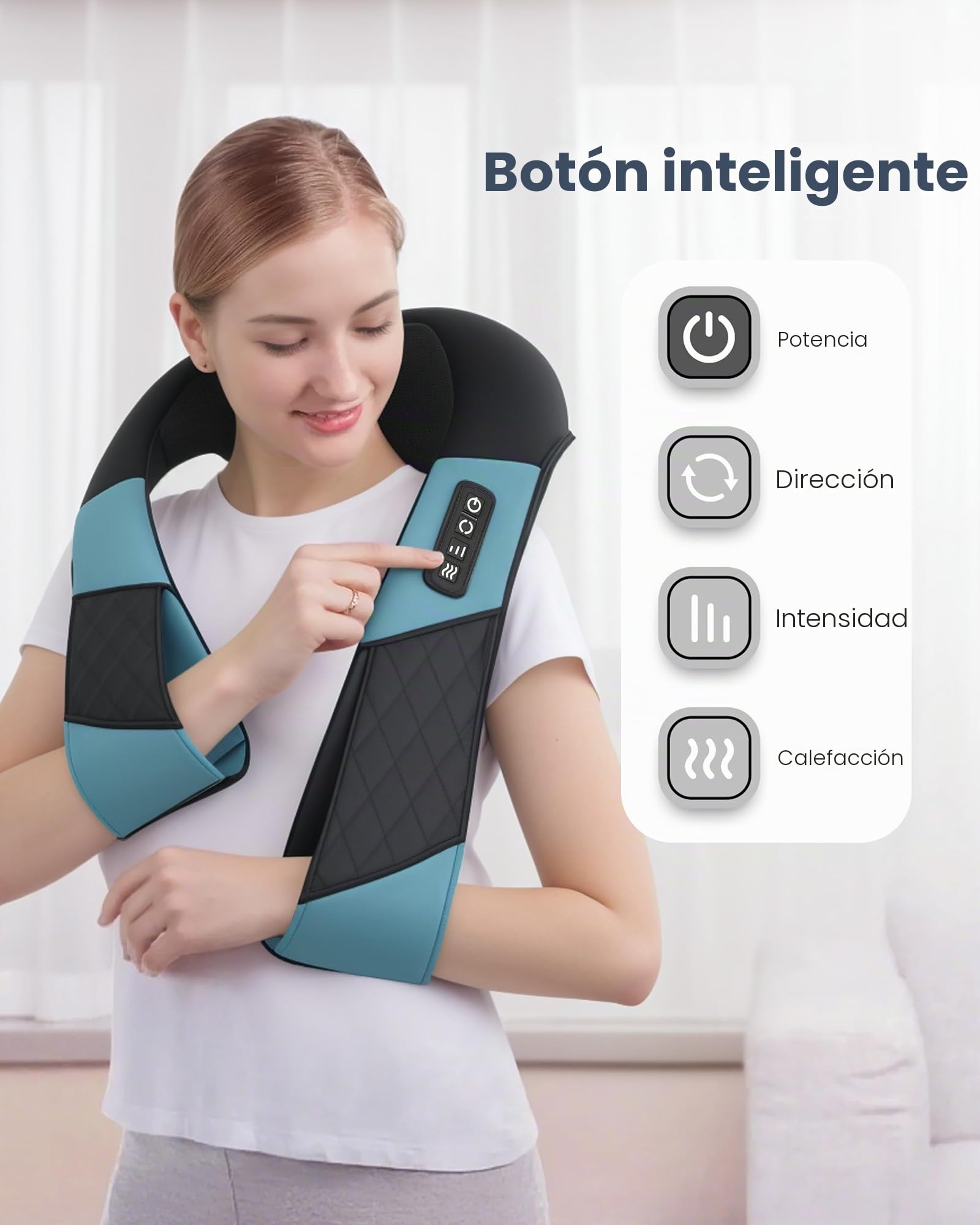 COMFIER Masajeador Cervical y Espalda Inalámbrico con Shiatsu y Calor, Masajeador Cervical Profundo 3D, Alivia el Cuello, la Espalda y la Columna Lumbar, Regalo para Mujeres y Hombres