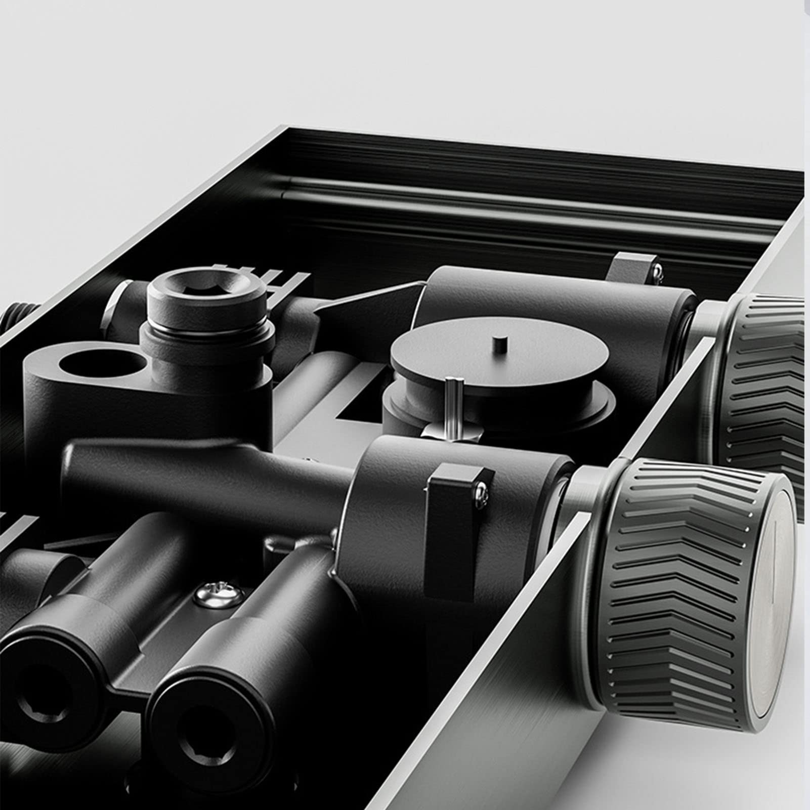 Set Rubinetto Doccia a Vista, Doccia a 4 funzioni con doccetta, Bidet, Ganci per Asciugamani, Rubinetto Doccia Vasca Tasti Pianoforte, Miscelatore Doccia Grigio Pistola