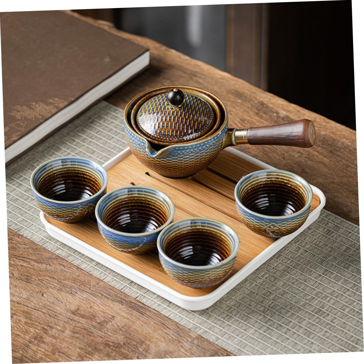 Juego de Té de Cerámica para Viaje, 1 Set Portátil | Uso en Actividades al Aire Libre y Desplazamientos, Diseño Elegante, Ideal para Aficionados al Té