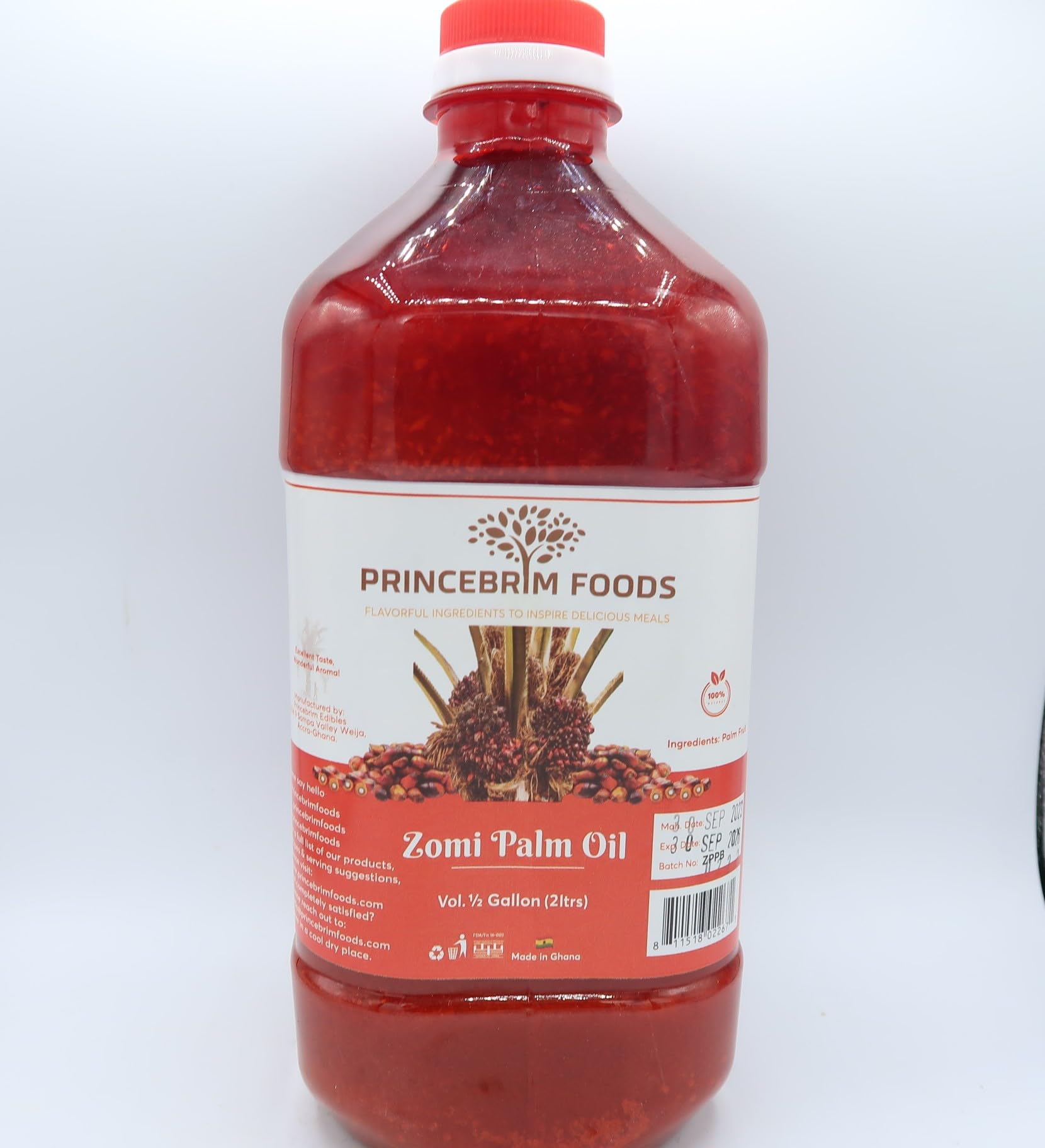 Generic100% natural princebrim foods palm oil 2 liters