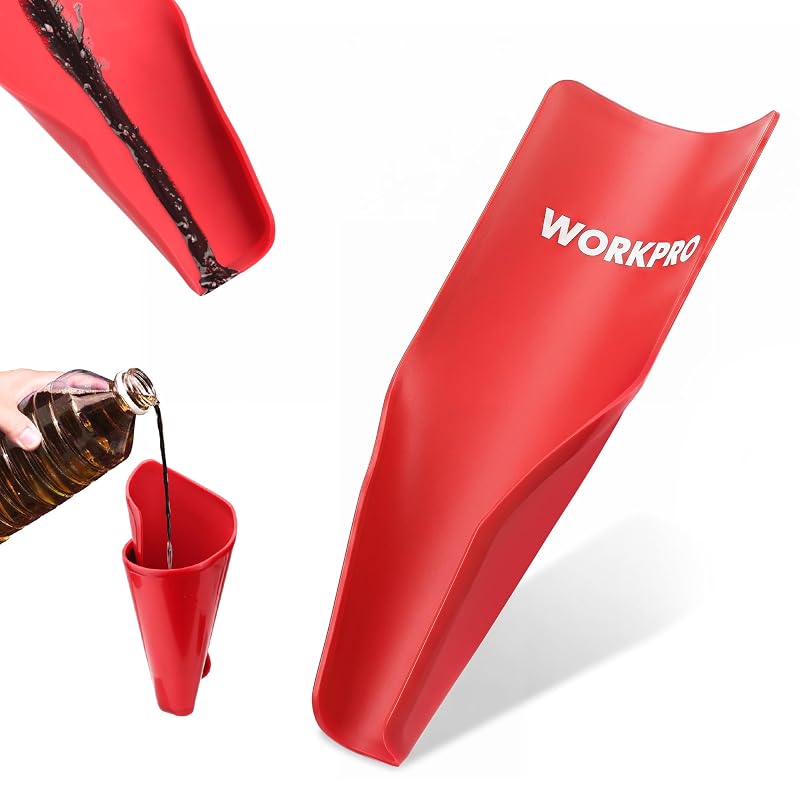 Funil Flexível de Silicone para Óleo Automotivo WORKPRO Vermelho