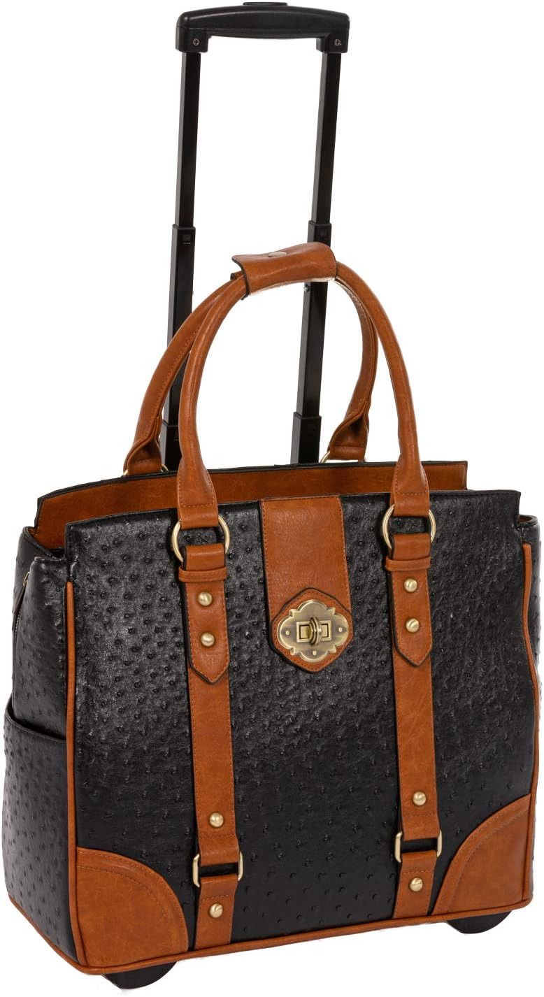 JKM & Company Designer Rolling Laptop Bags Women THE A-LIST OSTRICH - Mother's Day Gift