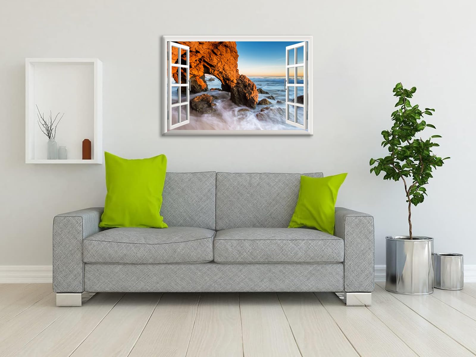 Amazon.co.jp: 窓枠風アートパネル 海 壁掛けポスター 水中風景 波の絵