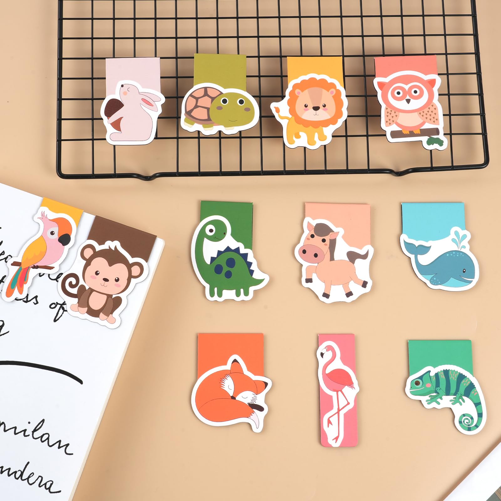 Vicloon Magnetic Page Clips, 12pc Cute Animal Bookmarks, Magnet Page Markers for Students & Adults, 12pcs Animals, 12pcs - Image 4