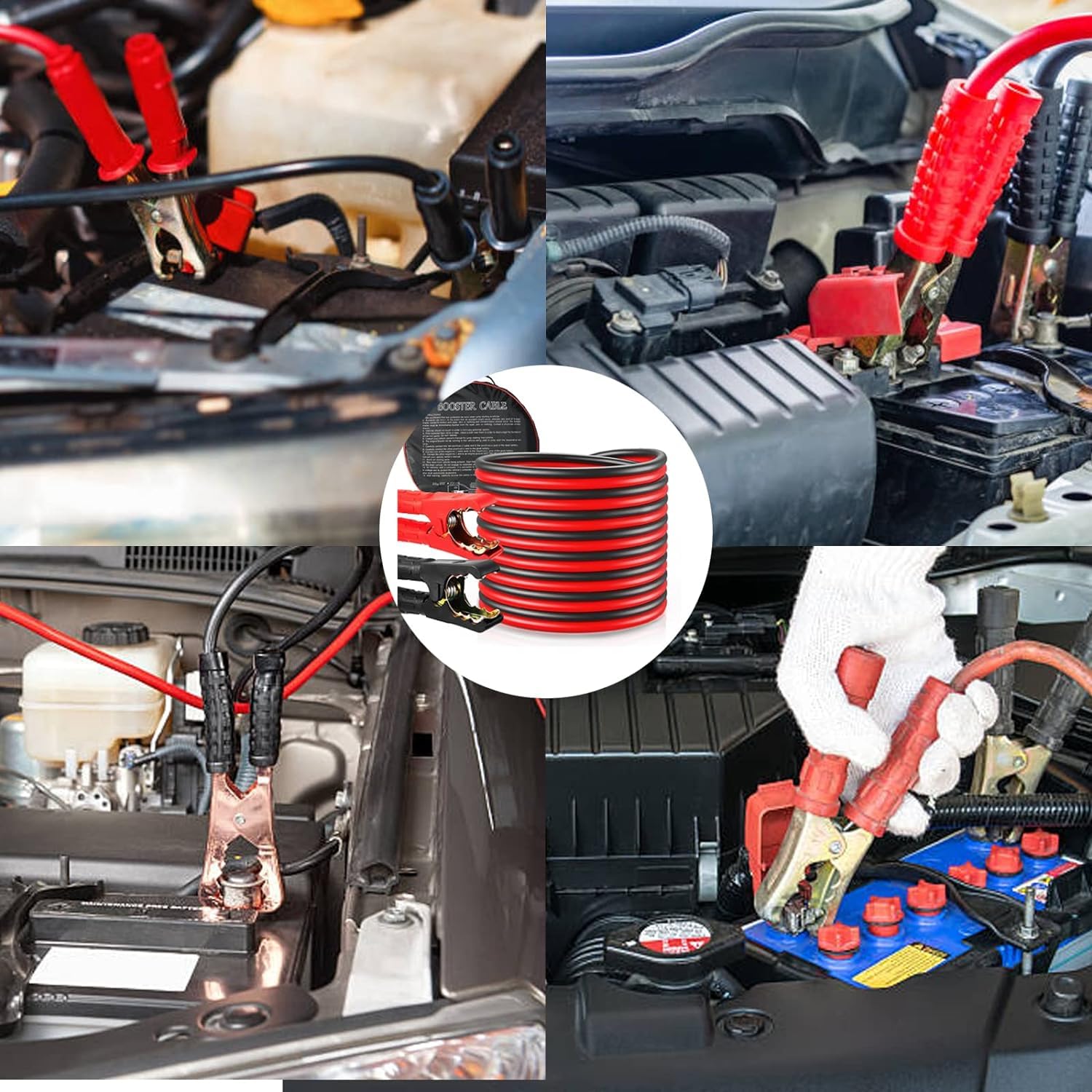 Stock Leader - Cavi di avviamento per batteria da auto 2-3 m, pinze per batteria per auto ricarica di emergenza, presa forte, pinze per cohce, con borsa di trasporto (batteria 3000 Amp)