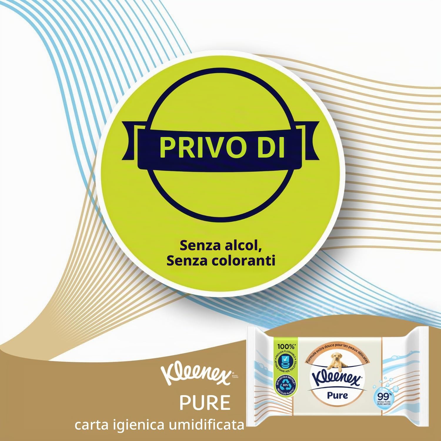 Kleenex® - Carta igienica umida pura x38