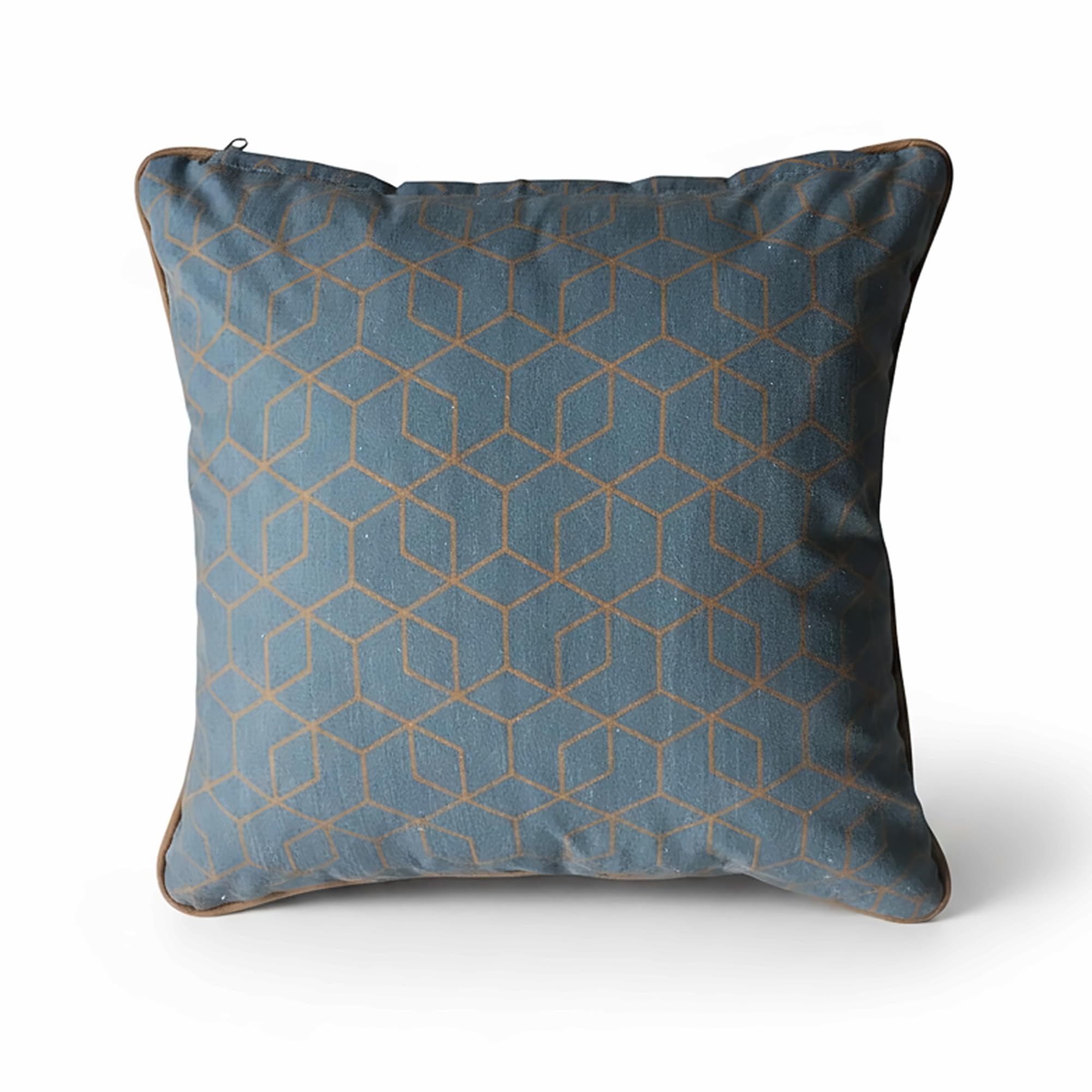 LG Outdoor Blue & Gold Geometric Pattern Cushion, 50 x 50 cm (Pack of 1) โ image 1