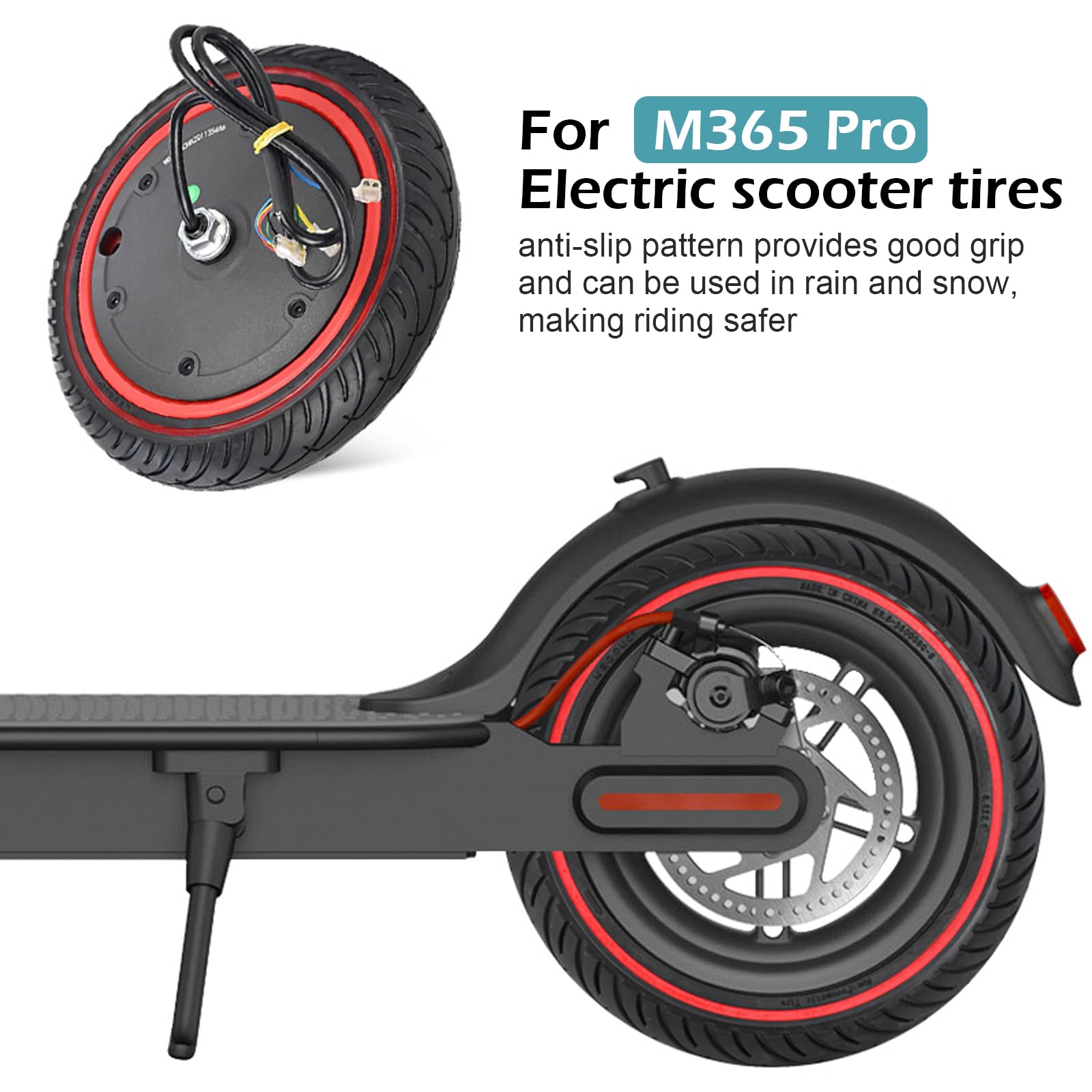 Scooter a Motore con pneumatici in gomma piena da 8,5 pollici per Xiaomi Pro 2 / M365 / M365 Pro / 1S Scooter Elettrico, pneumatici di ricambio da 8,5 pollici per E-Scooter