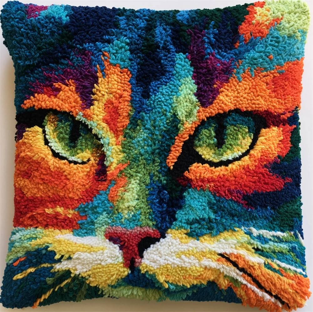 kitphoenix DIY Latch Hook Kits,Abstract Cat