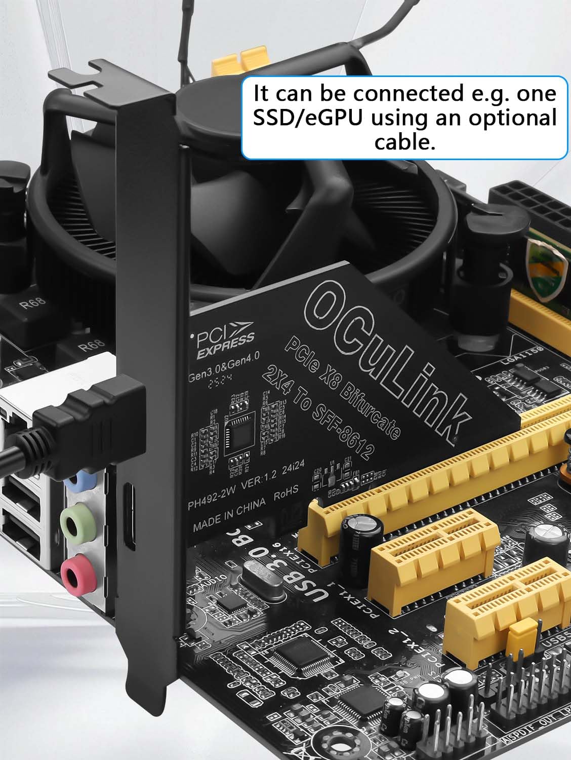 PCIe X4 4.0 Oculink SFF8611 i 8612 karta rozszerzeń zewnętrzna USB SSD zewnętrzna karta graficzna