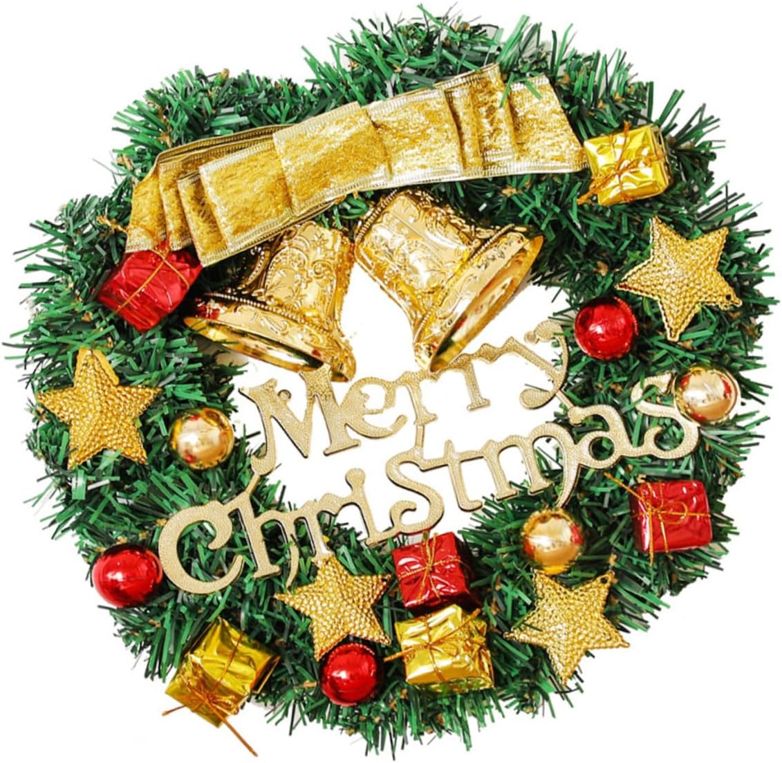 Indoor Outdoor Hanging Ornament Bowknot Garland 30cm Christmas Wreath for