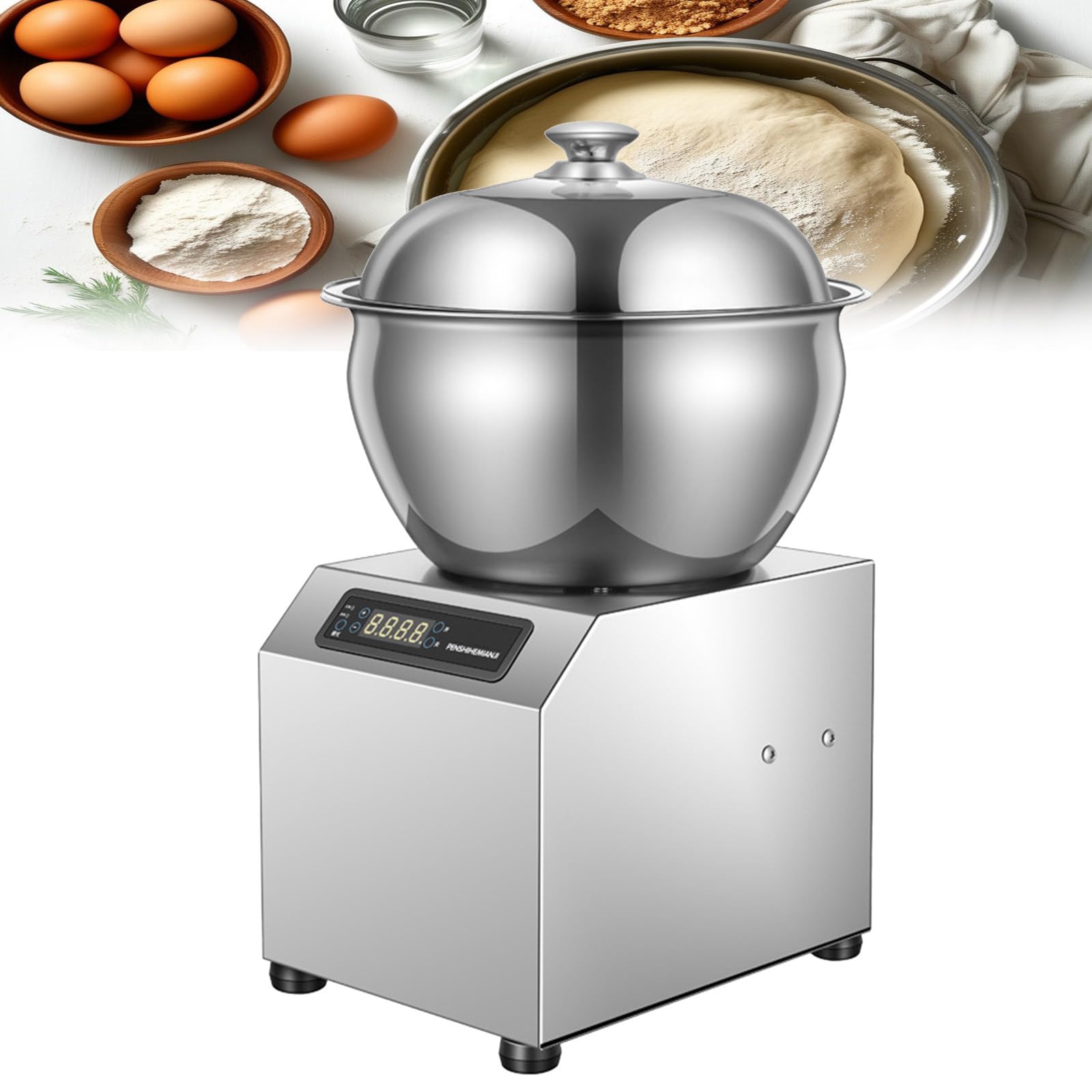 Impastatrice A Spirale Elettrica in Acciaio Inox da 1800 W con Timer per Pizzerie E Panetterie - capacità 8 kg