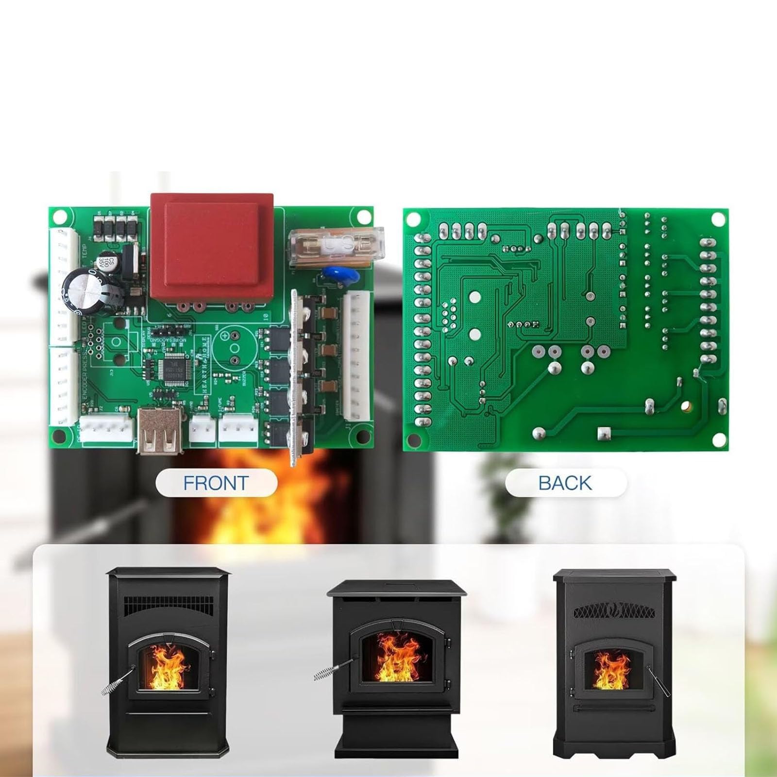 SRV7077-050 - Placa de control de estufa, quemadores, placa de control de circuito para PP130 PH50PS PH50CABPS Eficientes sistemas de calefacción para el hogar, reemplazo de circuito