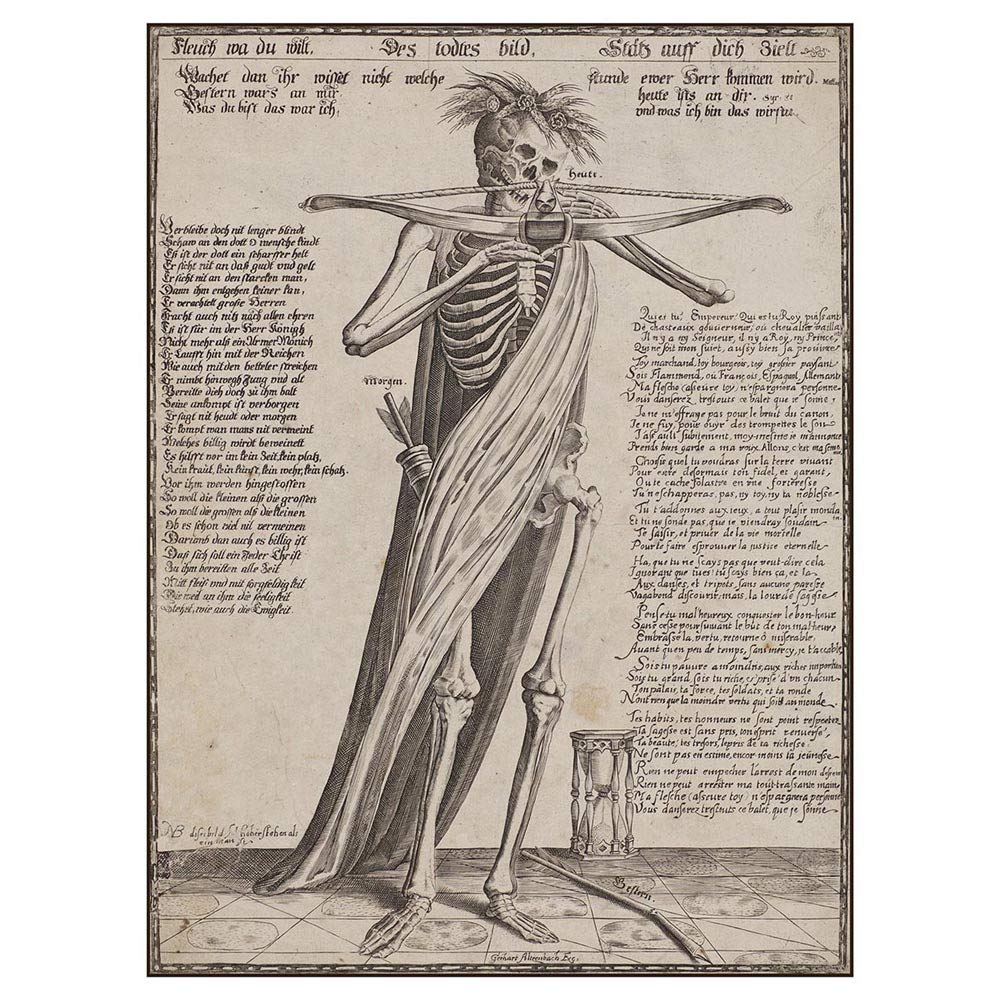 Wee Blue Coo Painting Altzenbach Allegory Of Death Art Print Poster Wall Decor 12X16 Inch