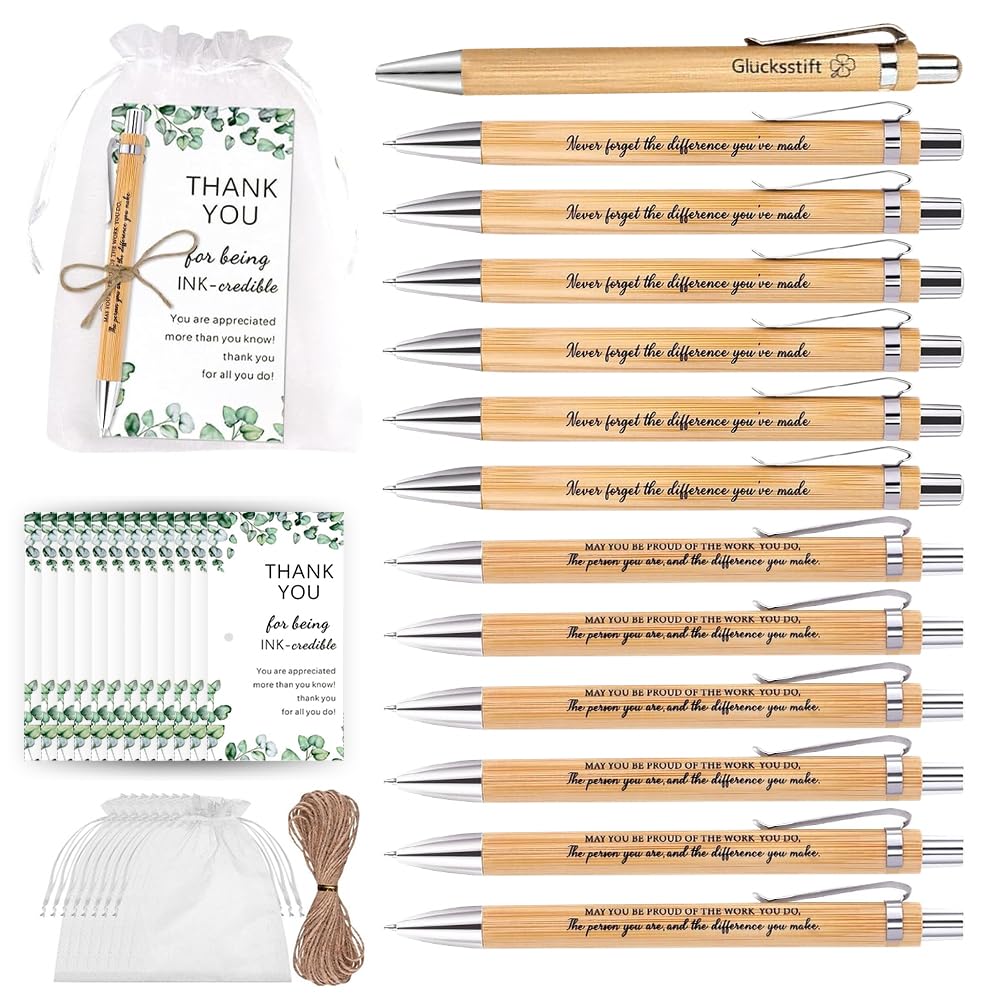 Tenceur 36 Sets Mitarbeiter-Dankesgeschenke – Inkl. Kugelschreiber, Schlüsselanhänger & Organzabeutel
