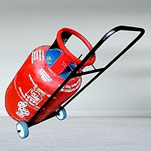 House Decore Gas Cylinder Trolley with Wheels, Heavy Duty LPG Tank Cart, Lpg Cylinder Stand, Kitchen Gas Trolly, Black