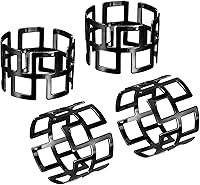 uxcell Black Hollow Out Metal Napkin Rings Set of 4 - Elegant Alloy Holders for Wedding Party Table Decor