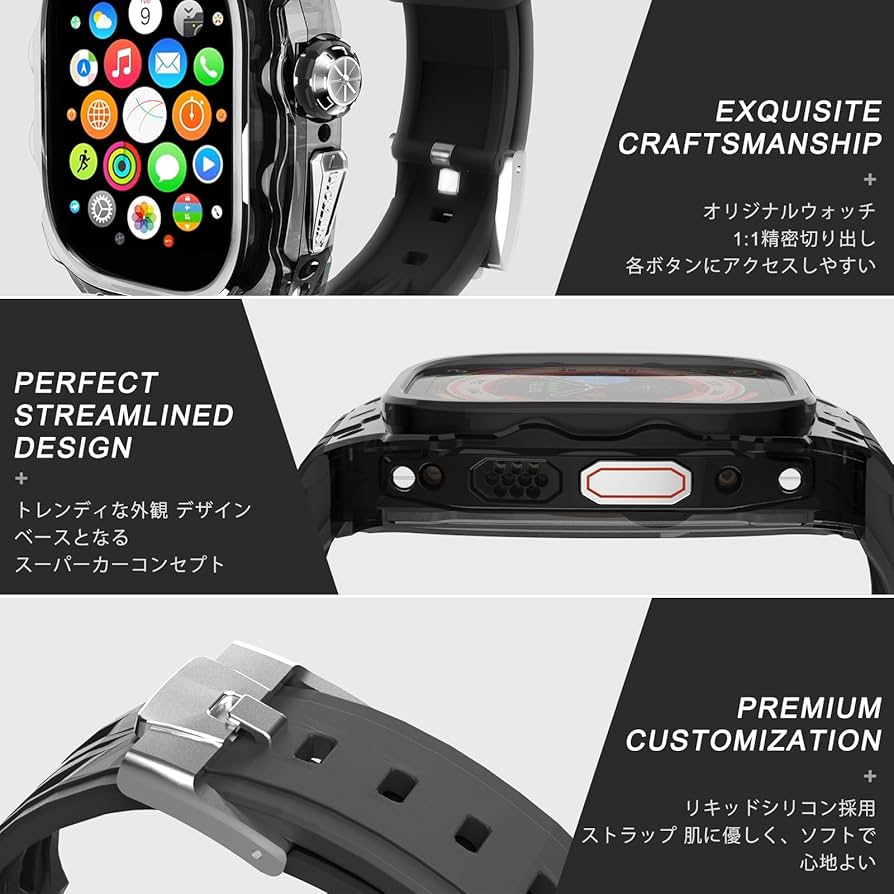高級軽量透明ケース适用Apple Watch Ultra 1/2 49mmバンド Amazon.co.jp: 高級軽量透明ケース适用Apple Watch Ultra 1/2