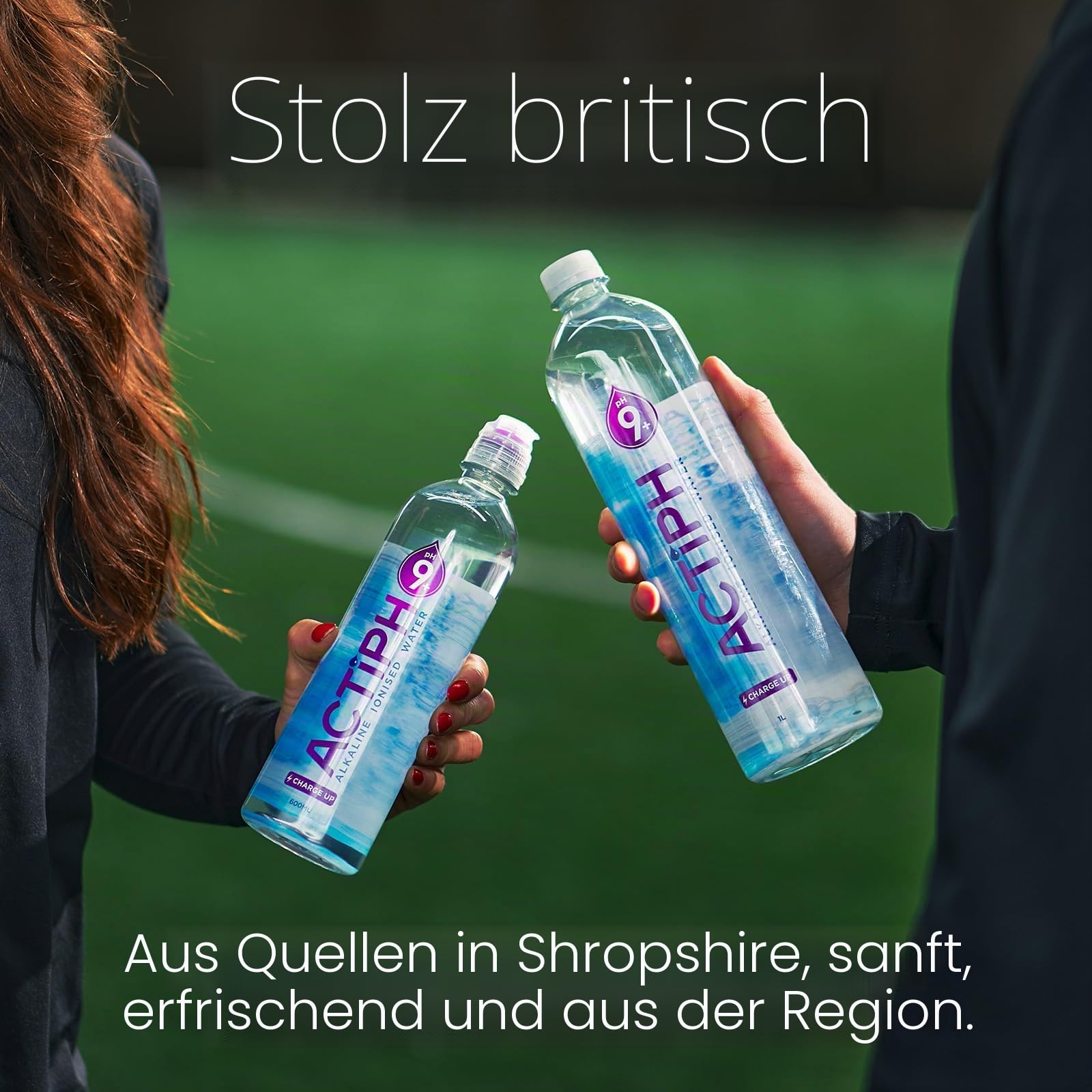 ACTIPH Ionisiertes Alkalisches Quellwasser pH 9+ Gereinigt mit Elektrolyten – Rein und Sanft - 24 x 600ml PET-Flaschen