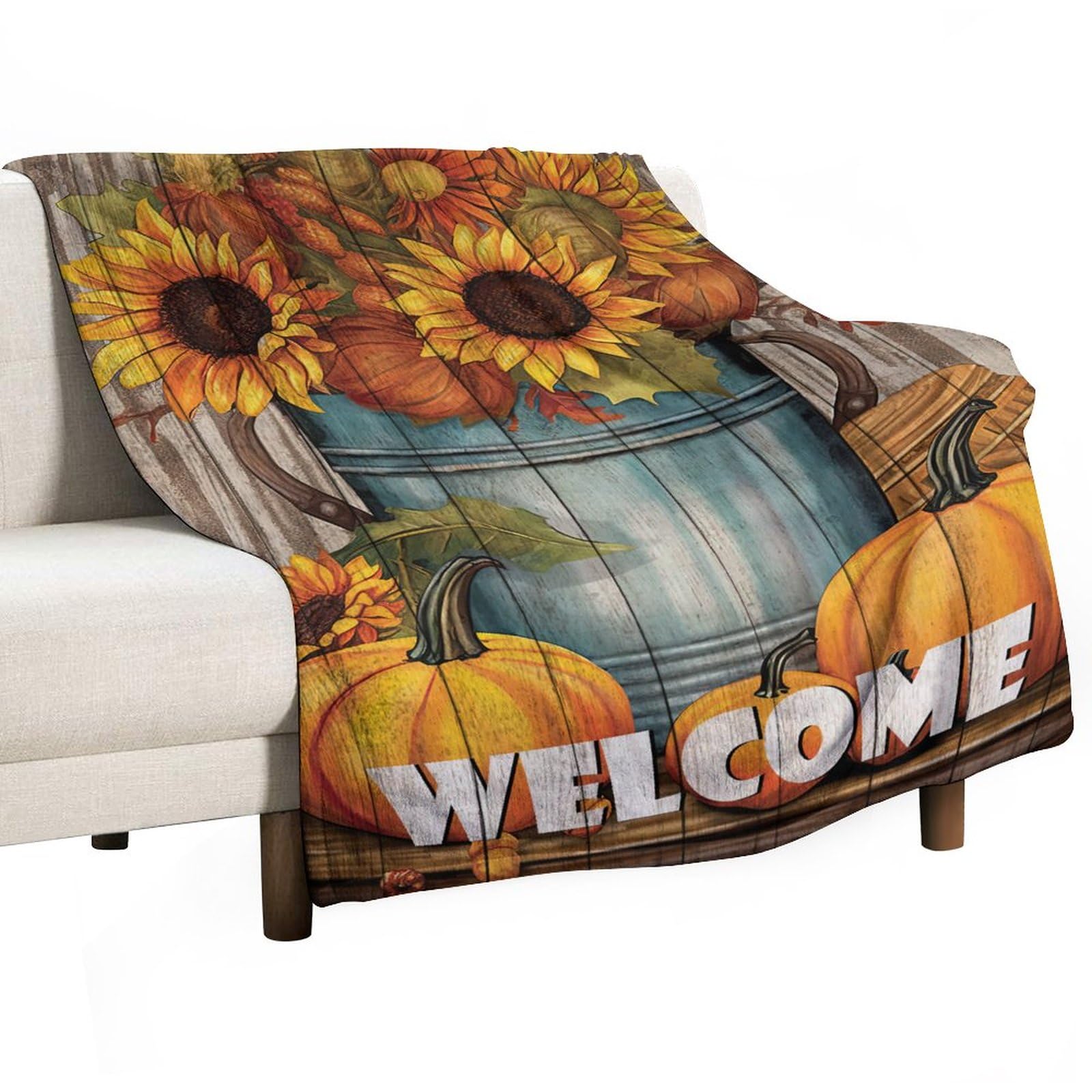 Couverture polaire en flanelle de citrouille pour vos soirées cocooning d'automne