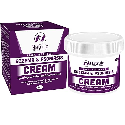 Natrulo Crema natural para eczema y psoriasis de 2 onzas Loción para ungüento para la piel picazón para adultos niños bebés seguro suave para la