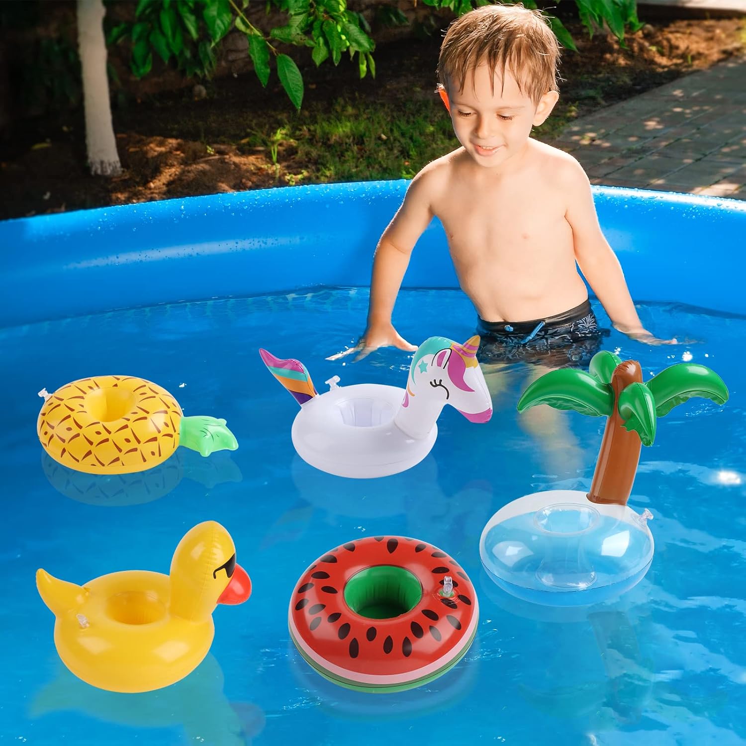 Kleeblatt Pool Drink Floaties, Inflatable Drink Holders Floating Cup Holders Drink Floats for Pool Party