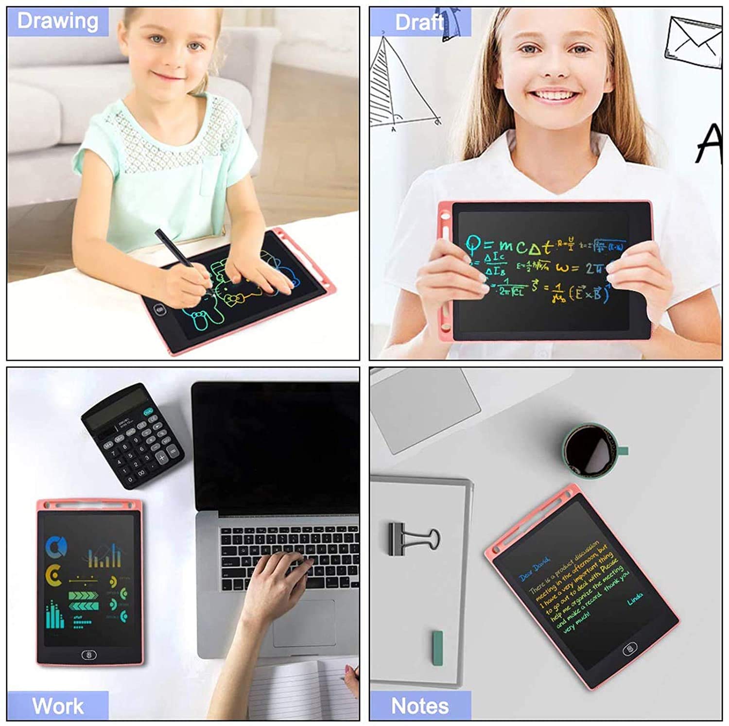 JOEAIS Tavoletta Grafica LCD Scrittura Bambini 8.5 Pollici, Colorato Anti-caduta Elettronica Tavoletta Grafica Lavagna Portatile da Disegno, Regalo per Bambini, Progettista, Studenti