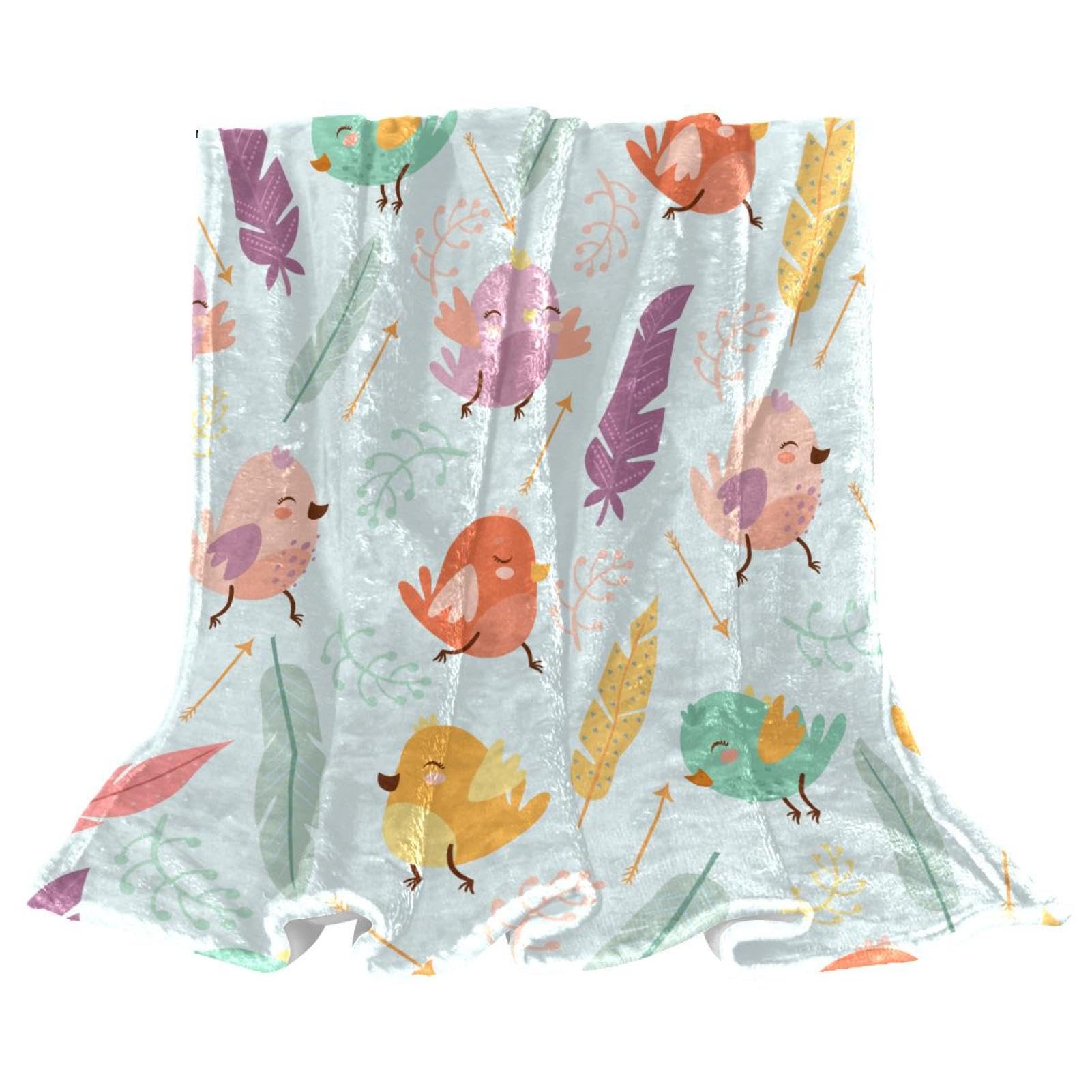 Plaid plaid chaud plumes d'oiseaux pour cocooning sur canapé et divan