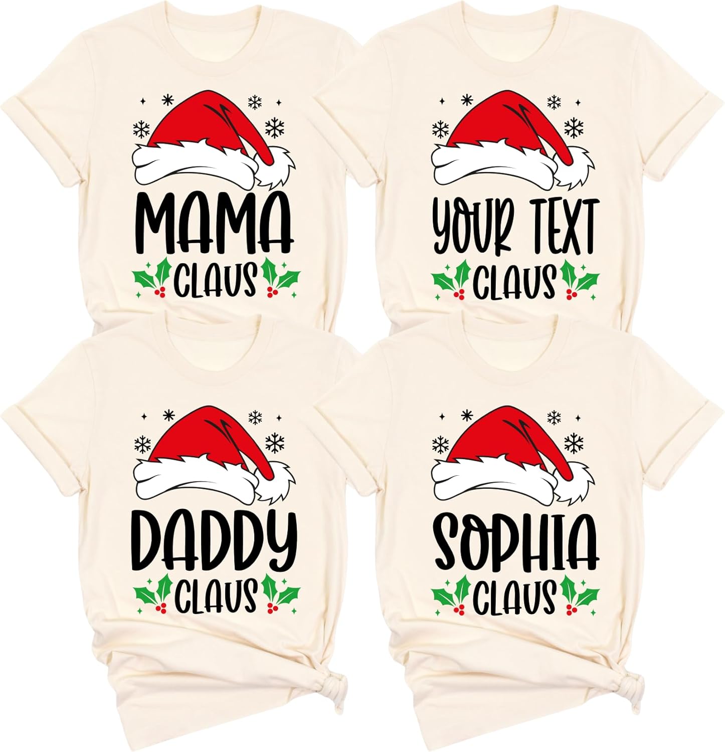 Custom Family Claus Christmas T-Shirt, Family Matching Christmas Shirts, Christmas Party Tess, Group Christmas Family Tshirts