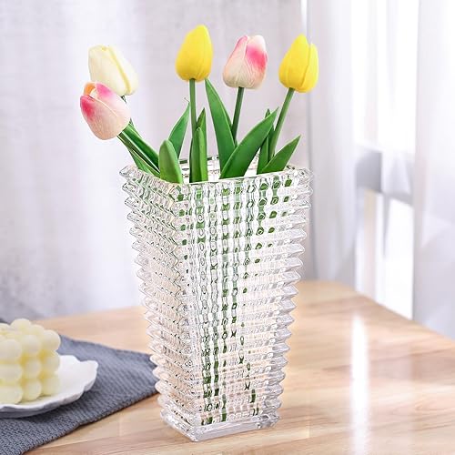 Miniatura 6 de Jarrón de cristal de cristal, florero cuadrado para decoración del hogar, mesa de comedor, sala de estar, centro de mesa, oficina, boda, fiesta de