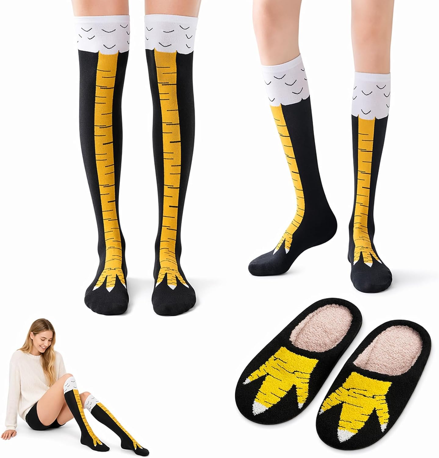 CZFDHP Chicken Leg Socks, Halloween Costumes, 3-Piece Funny Costume