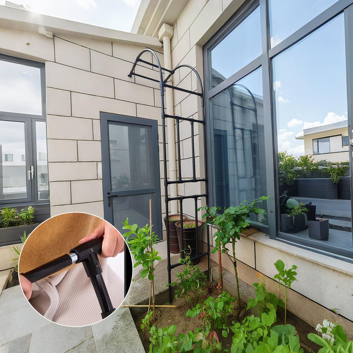 Metall Gartenbogen Rosen Torbogen Rankhilfe, Halbbogen Für Kletterpflanzen, 0.6 1.2 1.5 1.8 2.0 2.4 2.5 2.6 2.7 3.0 m Stabiles Rankbogen Rankgitter Rosenspalier, Terrasse Dekor(WxH 2.0x2.7 m)