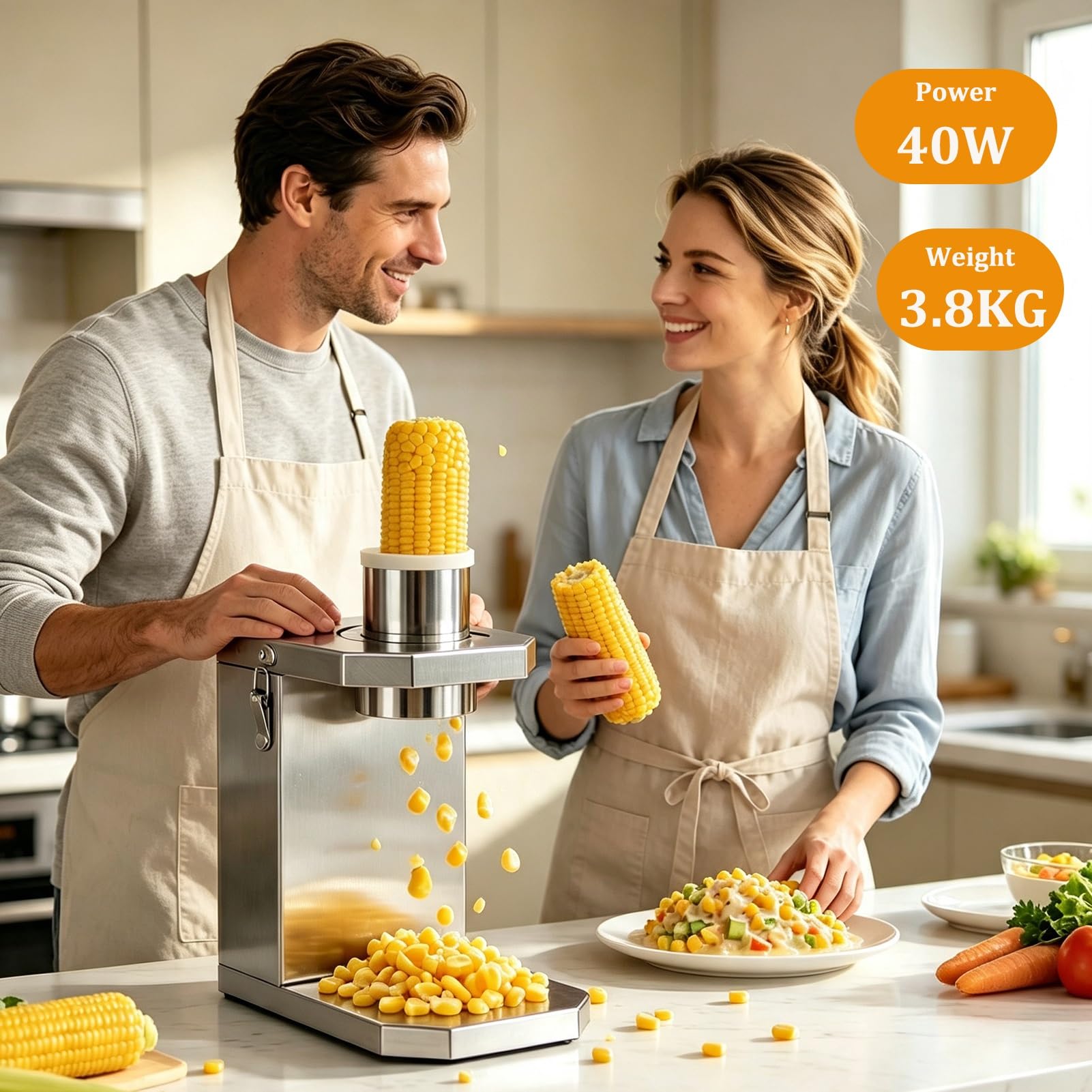 Sgranatrice Elettrica Per Mais, Macchina Automatica In Acciaio Inox Per La Sgranatura Del Mais, Sgranatrice Per Mais Fresco E Cotto, Per Uso Domestico E Commerciale