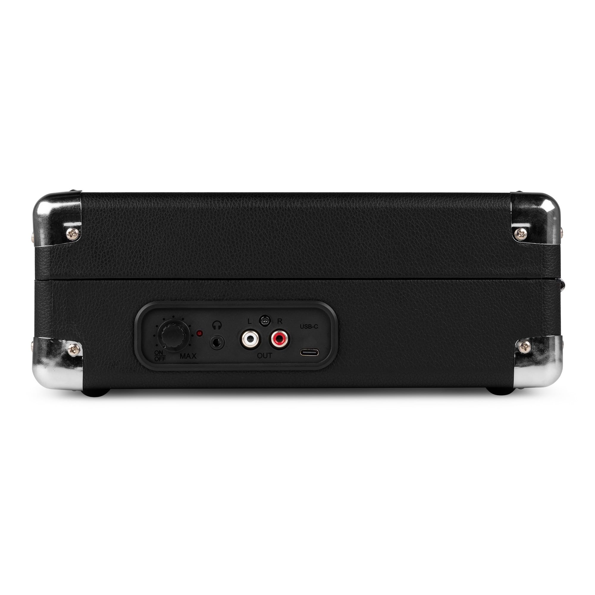 Audizio RP111BK - Koffer Plattenspieler mit Lautsprecher | Autostopp | 33/45/78 RPM | RCA | Kopfhöreranschluss | Schallplattenspieler Retro | Turntable Vinyl Player | Gramofon Record Player, Schwarz