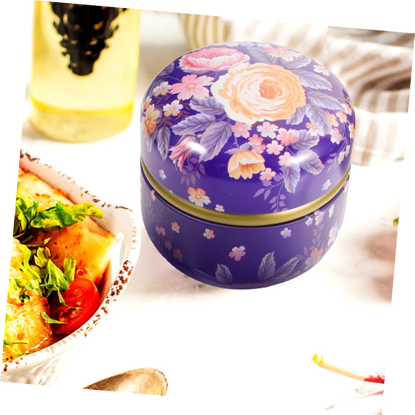 Set di 4 Barattoli in Latta Decorativi per Biscotti e Caramelle