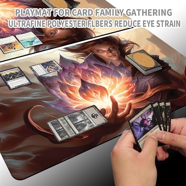 Foto 3 de 5 de MPLR Juego de mesa MTG Playmat + bolsa impermeable gratuita, bordes cosidos, superficie de goma suave