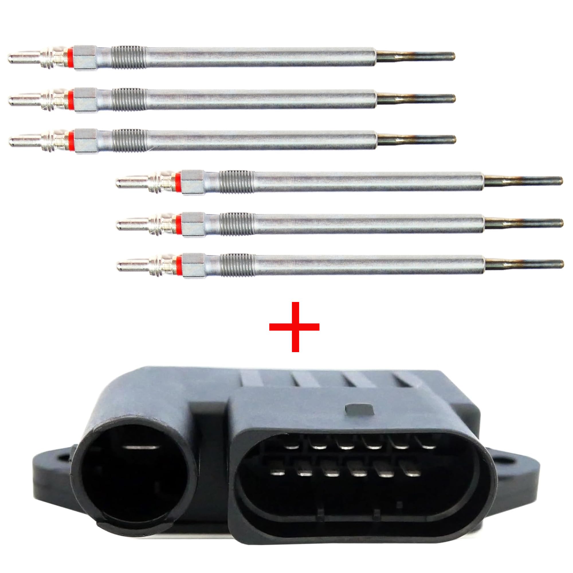 Partsline Boîtier + 6 Bougies de Préchauffage compatible avec Classe C, Classe E, Classe G, Classe GL, Classe M, Classe R, Classe S, CLK, CLS, Sprinter - Réf A6421530379 A6421532079