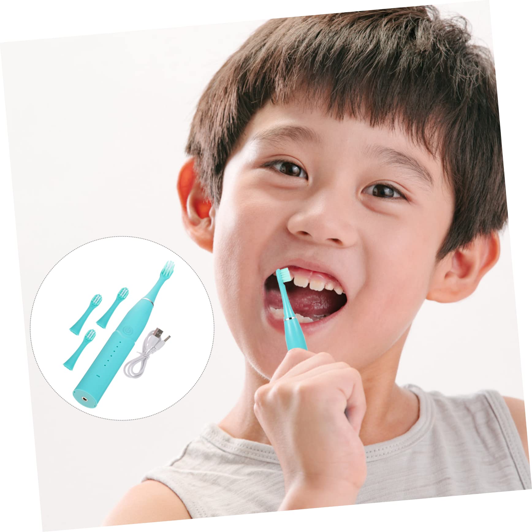 3juegos Cepillo De Dientes Eléctrico Infantil De Cartoon Para Niño Niña Portátil y Recargable Protección De Encías y Dientes Adecuado Para Manos Pequeñas