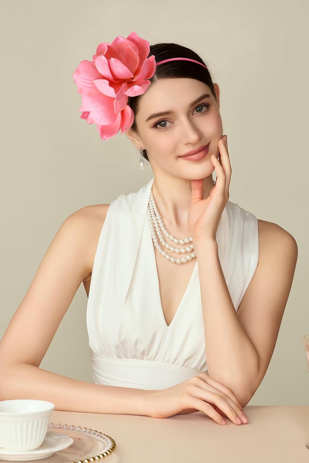 Fascinators Hats for Women - Tea Party Kentucky Flower Fascinator Derby Floral Headband with Hair Clip - Image 5