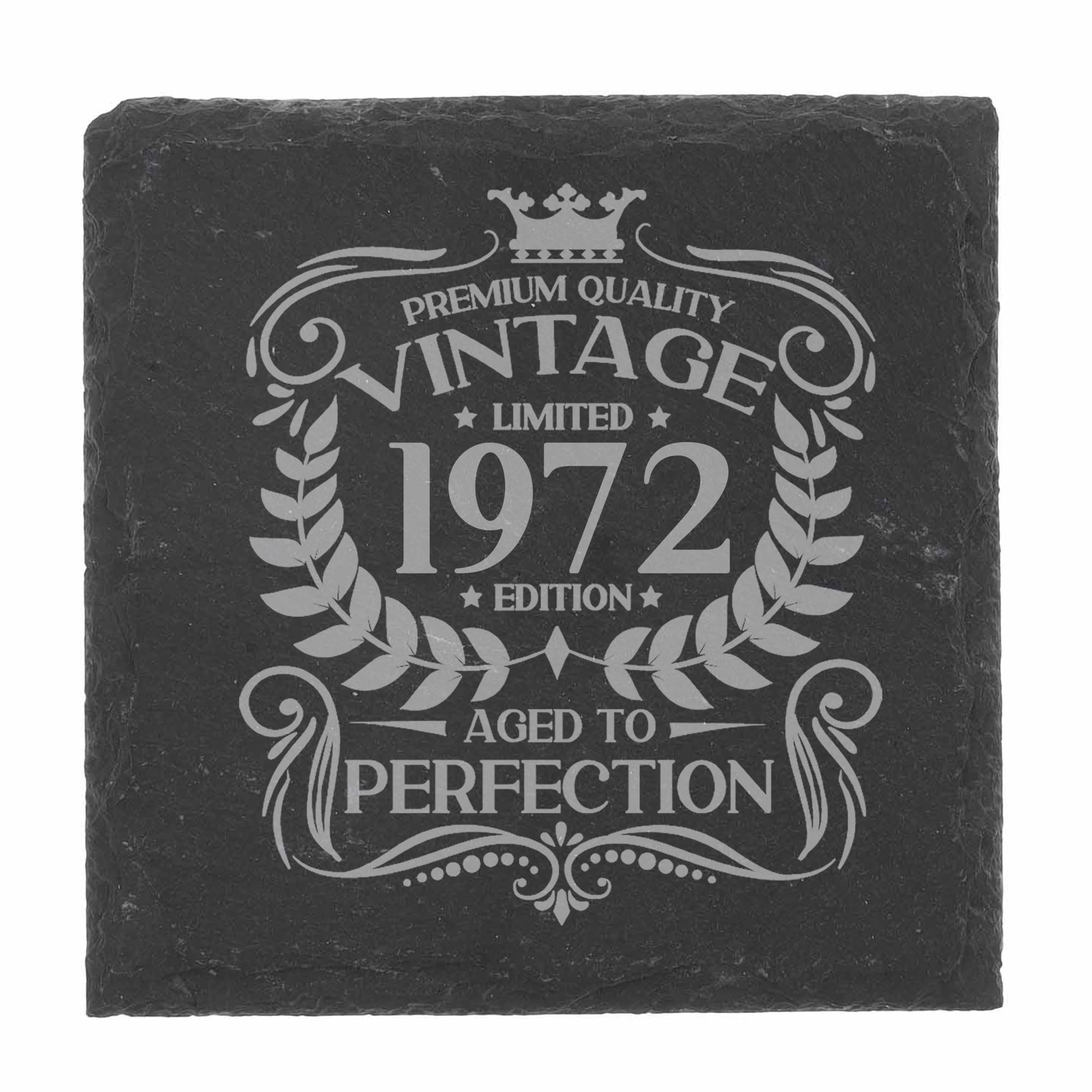 80th Birthday Gift for Men Vintage 1946 Aged to Perfection Engraved Slate Coaster Present for 80 Year Old Etched Natural Slate Placemat (Round Slate) — view 90
