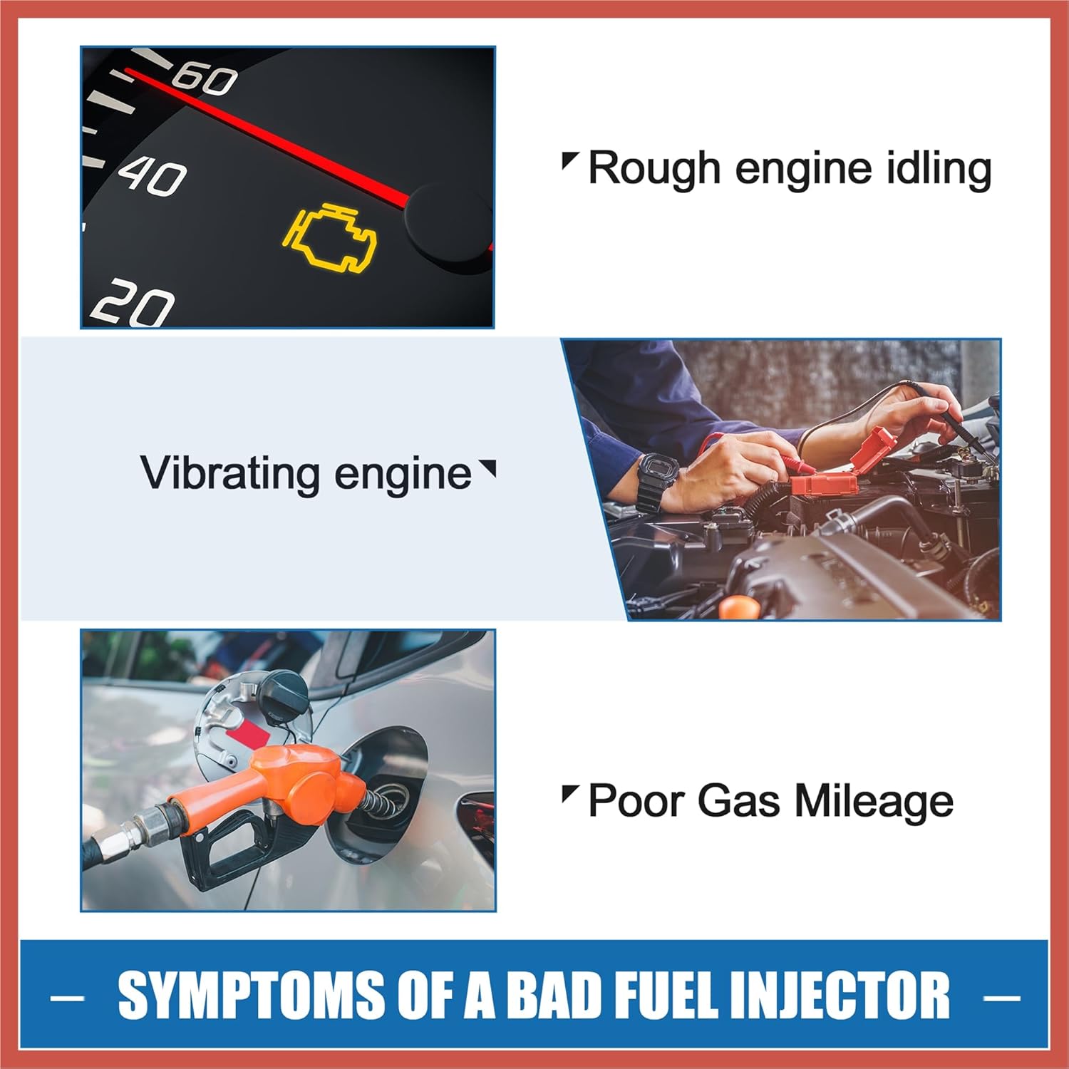 ACROPIX Fuel Injector No.23209-65020 Fuel Injection Nozzle for Toyota 4Runner SR5 1989-1995 3.0L for Toyota 4Runner DLX 1989 3.0L Brown (Pack of 6) Car Parts