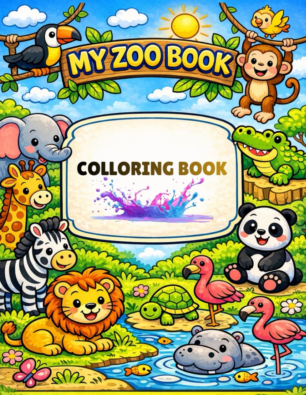 MY ZOO BOOK COLLORING BOOK: My Zoo Coloring Book for Kids Ages 5–8